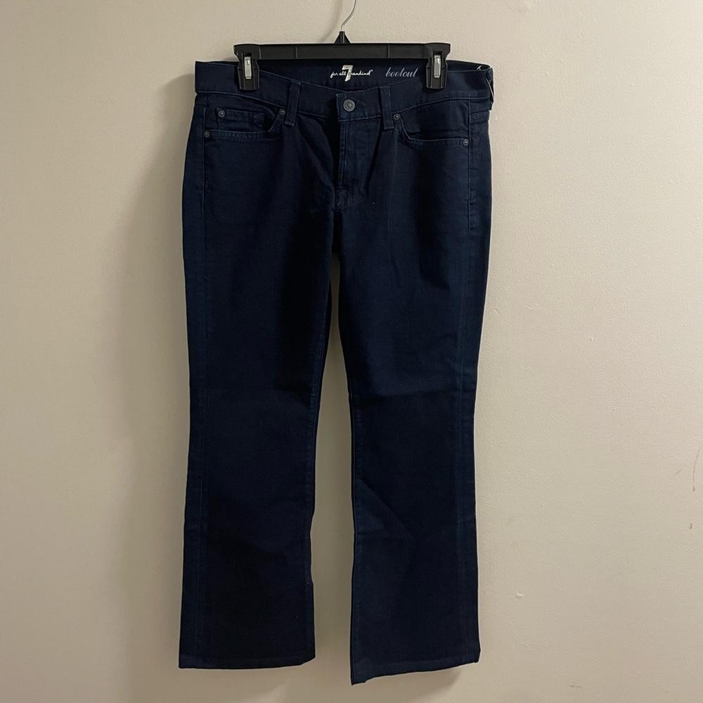 7 For All Mankind Dark Denim Blue Boot Cut Jeans
